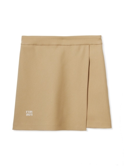 ロゴ刺繍入りラップ風スカショーパン BEG F