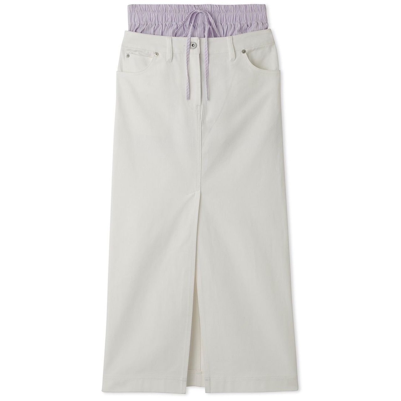 Iラインデニムスカート WHT F