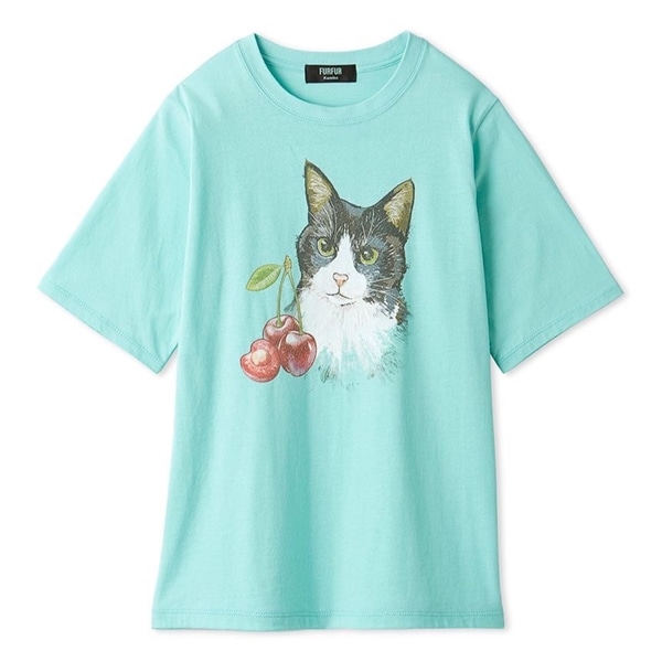 【上國料萌衣コラボ】キャットチェリーT BLU 2