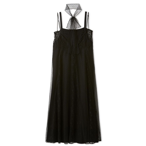 レースパッチワークドレス BLK F