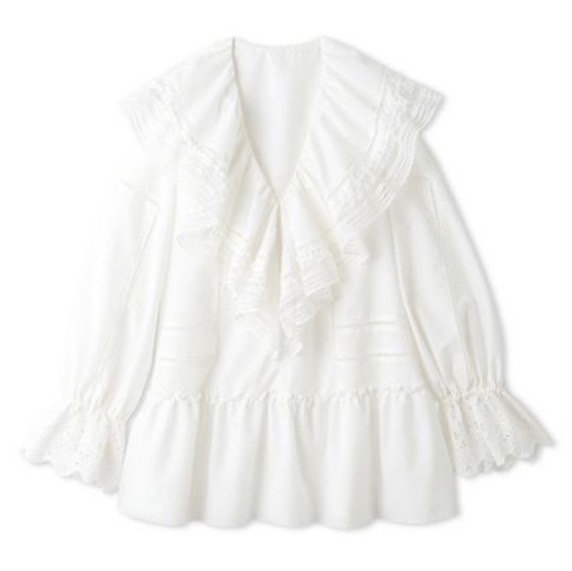 フリルカラーチュニックブラウス OWHT F