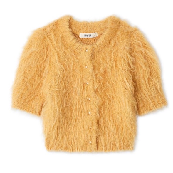 ファーライク半袖カーディガン ORG F