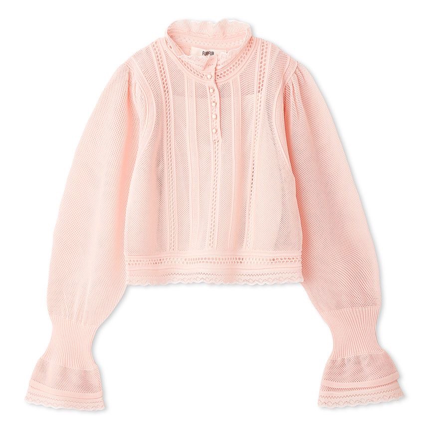 レーシーニットプルオーバー PNK F