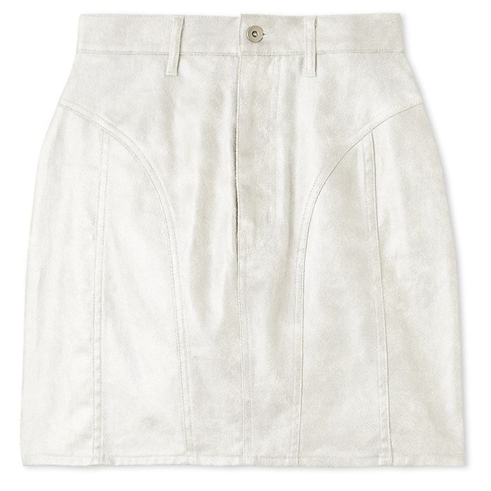 ホイルデニムミニスカート SLV F