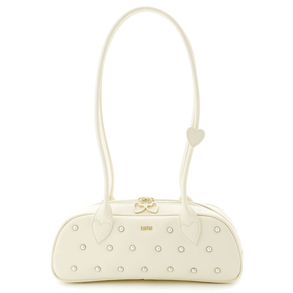 パールドットワイドボストンバッグ IVR F