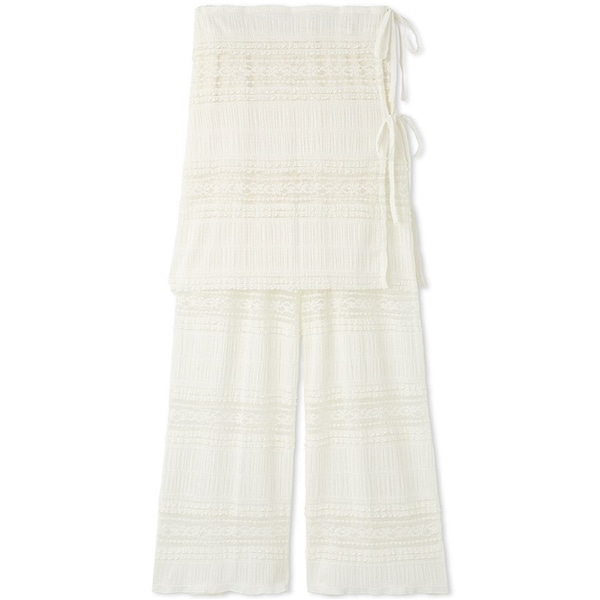 ラップスカート付きレースパンツ WHT F