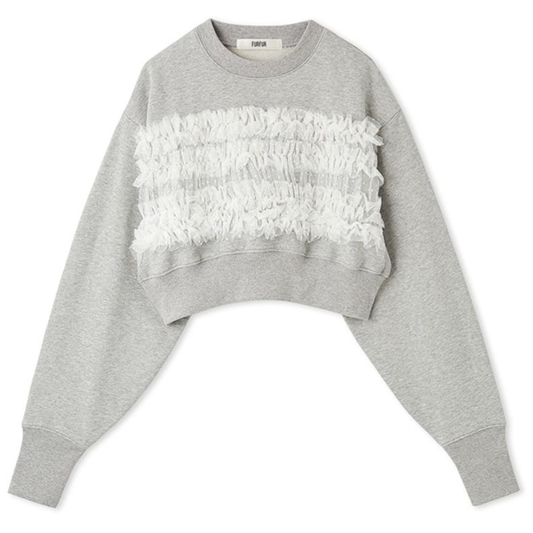 チュールフリルコンビスウェット GRY F