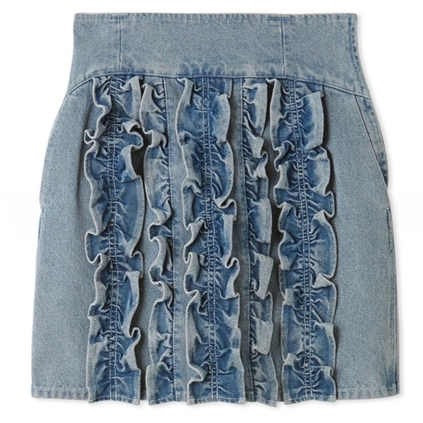 フリルミニスカート SAX F