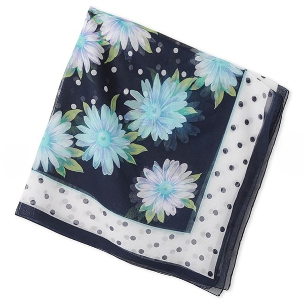 シフォンフラワースカーフ NVY F