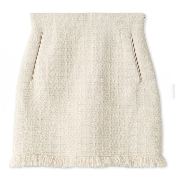 ツイードミニスカート IVR F