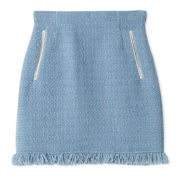 ツイードミニスカート BLU F