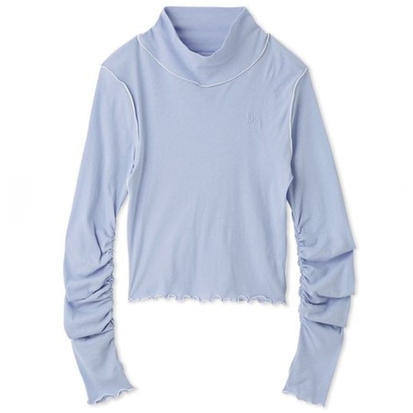 ハイネックシアープルオーバー SAX F