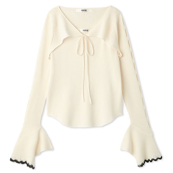 アームボレロレイヤードプルオーバー WHT F