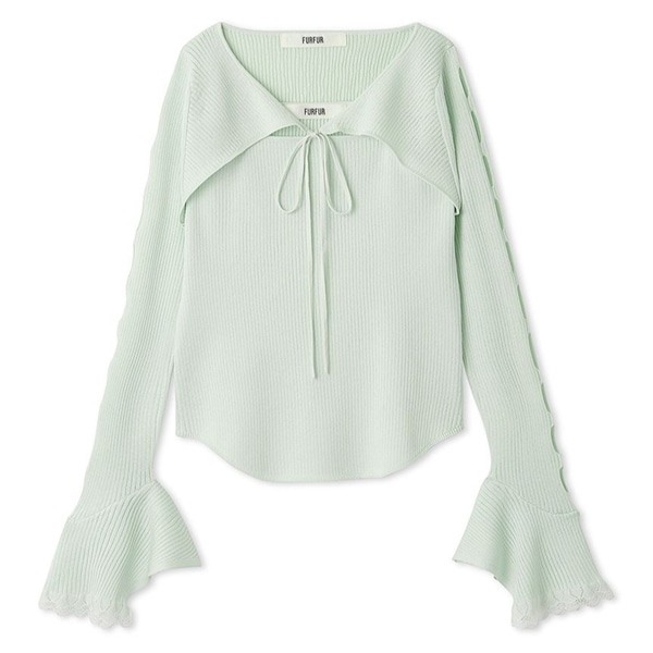 アームボレロレイヤードプルオーバー MNT F