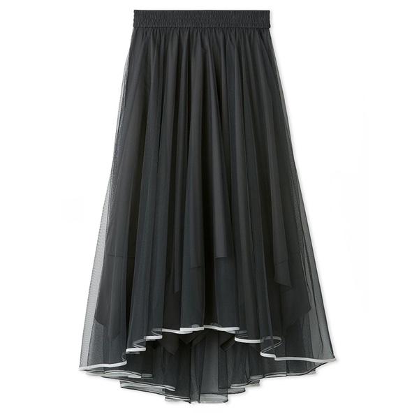 2wayレイヤードトリミングスカート CGRY F