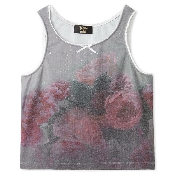 【Philly chocolate】フラワーフォトプリントタンクトップ PNK F