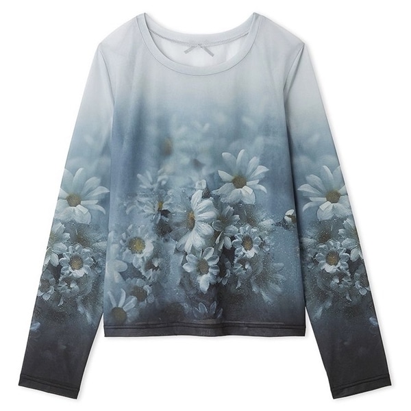 【Philly chocolate】フラワーフォトプリントプルオーバー WHT F