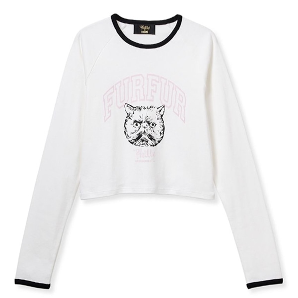 【Philly chocolate】キャットプリントTシャツ WHT F