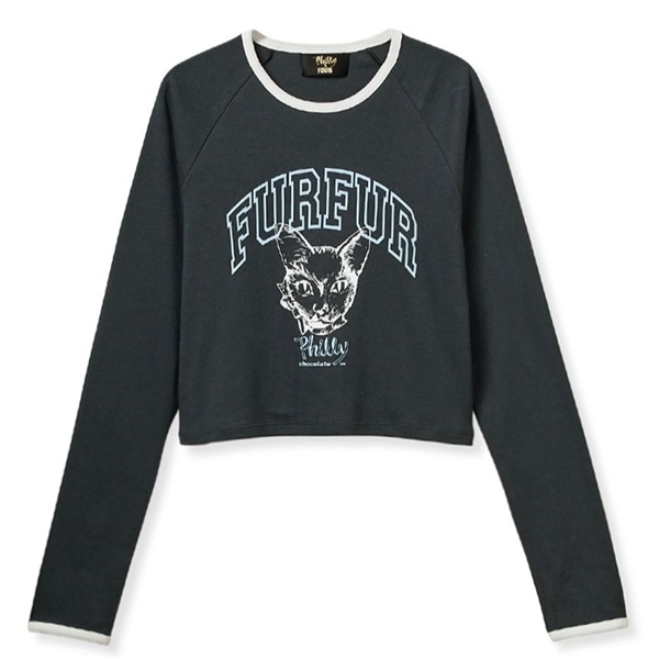 【Philly chocolate】キャットプリントTシャツ CGRY F