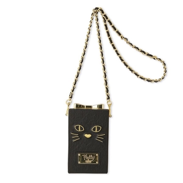 【Philly chocolate】キャットモチーフボックスバッグ BLK F