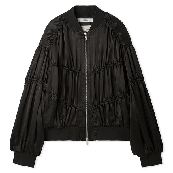 ギャザーMA1ブルゾン BLK F