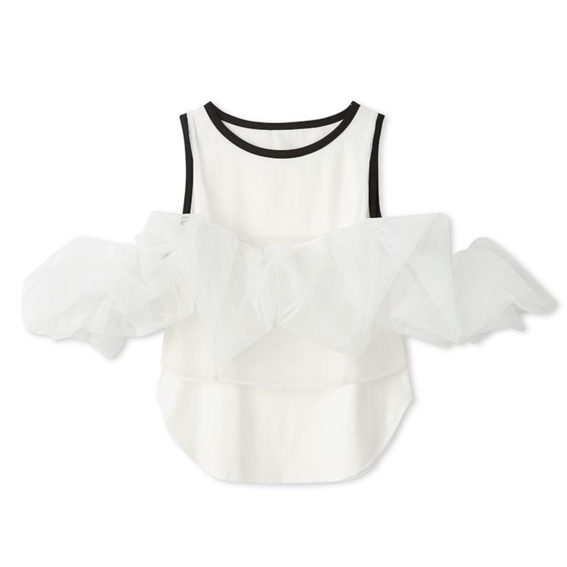 チュールビスチェセットタンクトップ WHT F