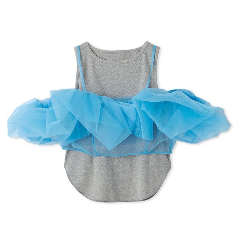 チュールビスチェセットタンクトップ BLU F