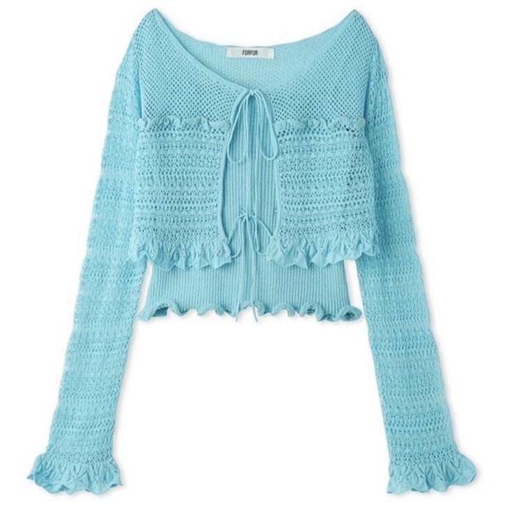 キャミソールセットレーシーカーディガン TUQ F