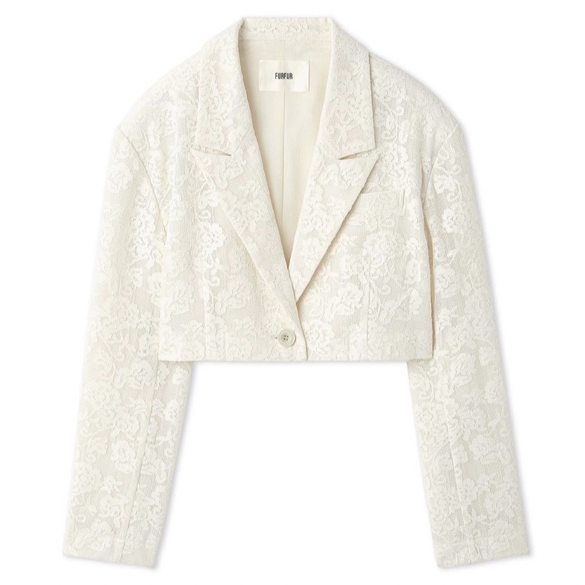 クロップドテーラードジャケット WHT F