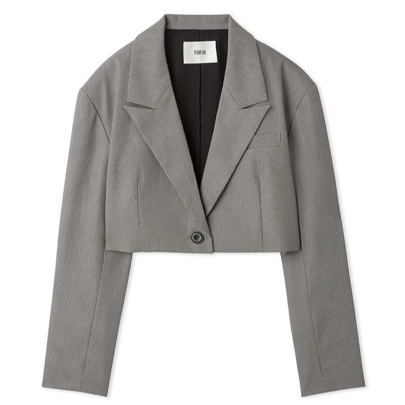 クロップドテーラードジャケット GRY F