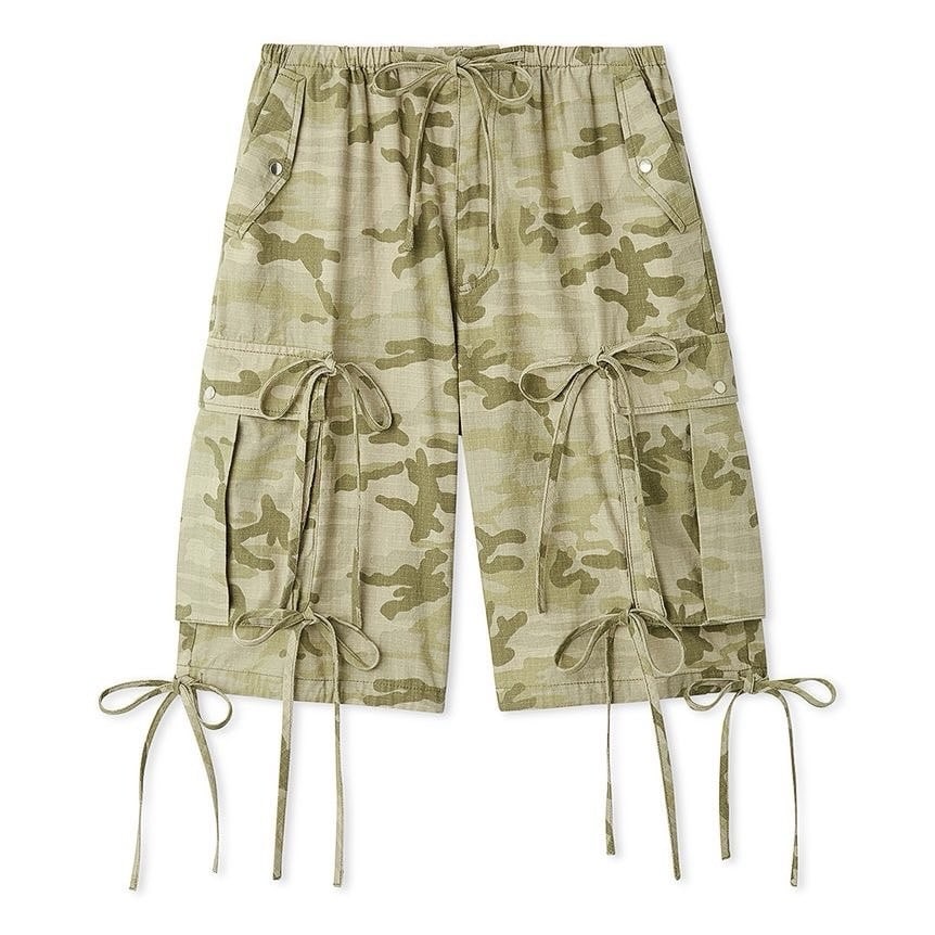 リボンディテールハーフカーゴパンツ BEG F