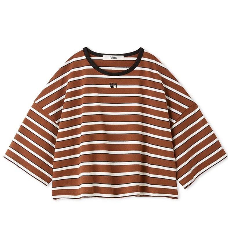マルチボーダークロップドＴシャツ BRW F