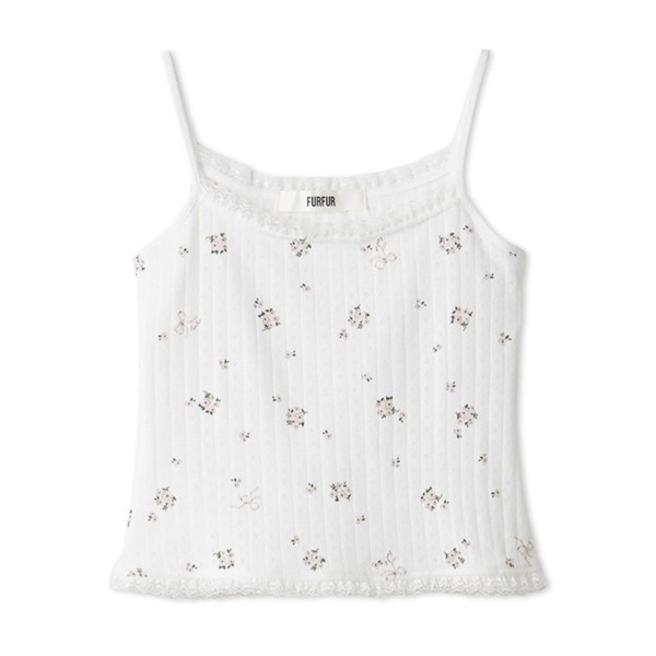 フラワープリントキャミソール WHT F