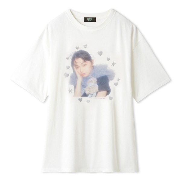 上國料萌衣コラボ　カラーポートレートTシャツ WHT 2