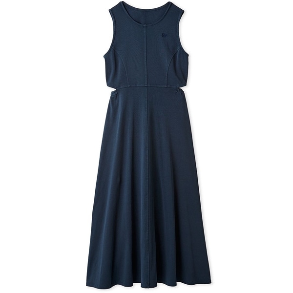 ピグメントロゴ刺繍ワンピース BLU F