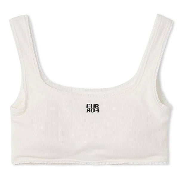 ロゴ刺繍カップインタンクトップ WHT F