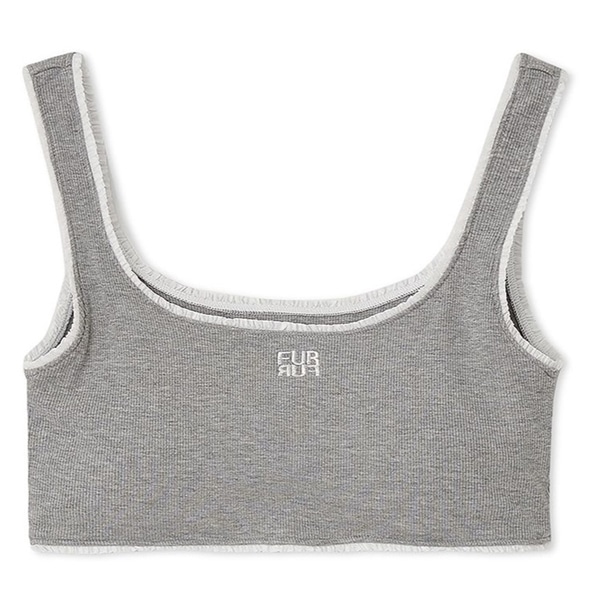 ロゴ刺繍カップインタンクトップ GRY F