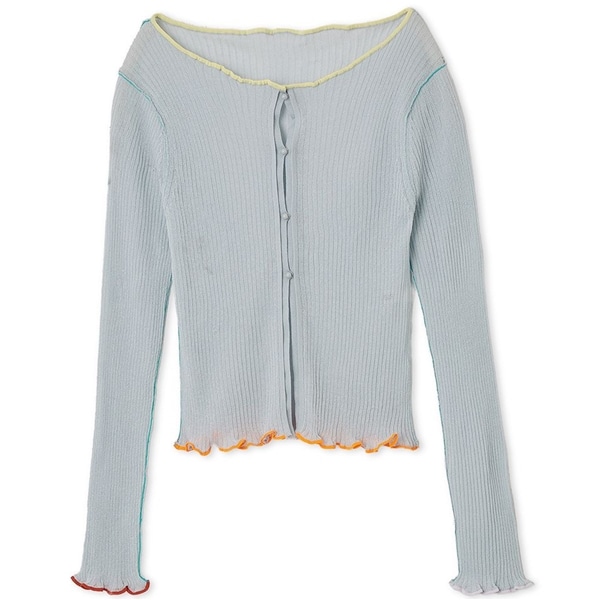 マルチカラートリムカーディガン SAX F