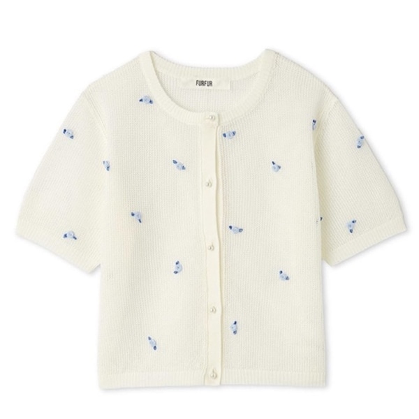 プティフラワーカーディガン WHT F