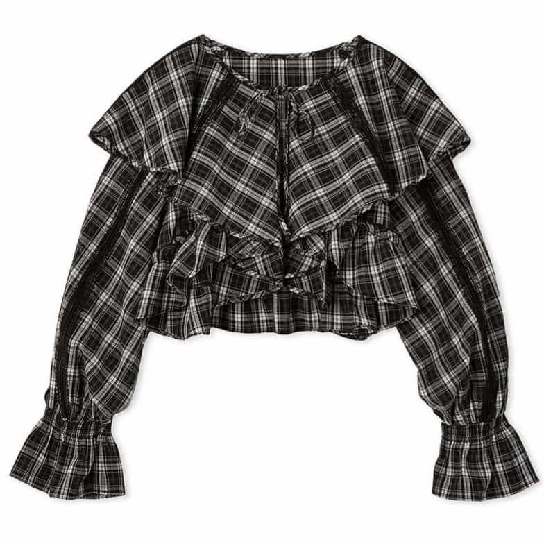 フリルボレロブラウス CHECK F