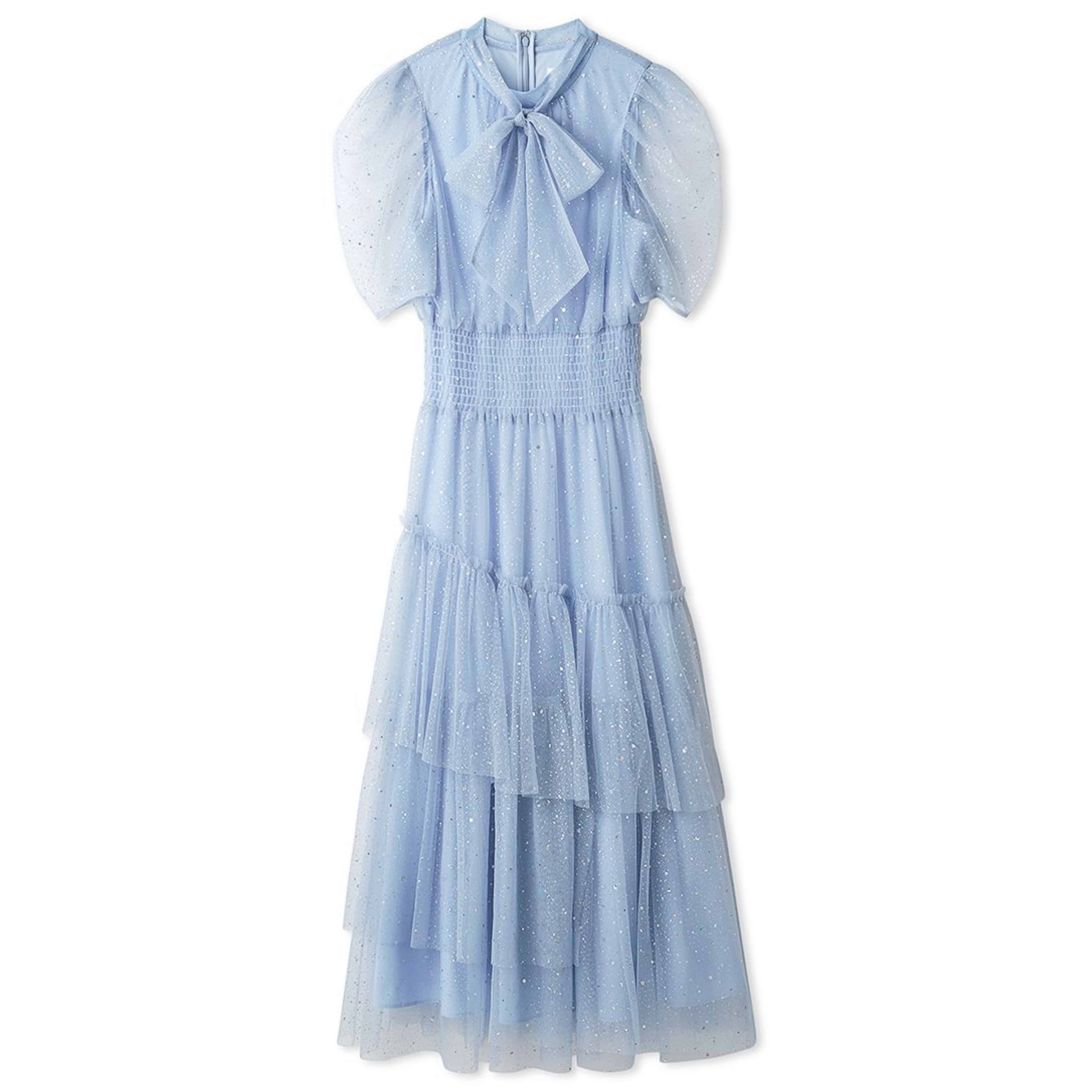 ハーフチュールラメドレス LBLU F