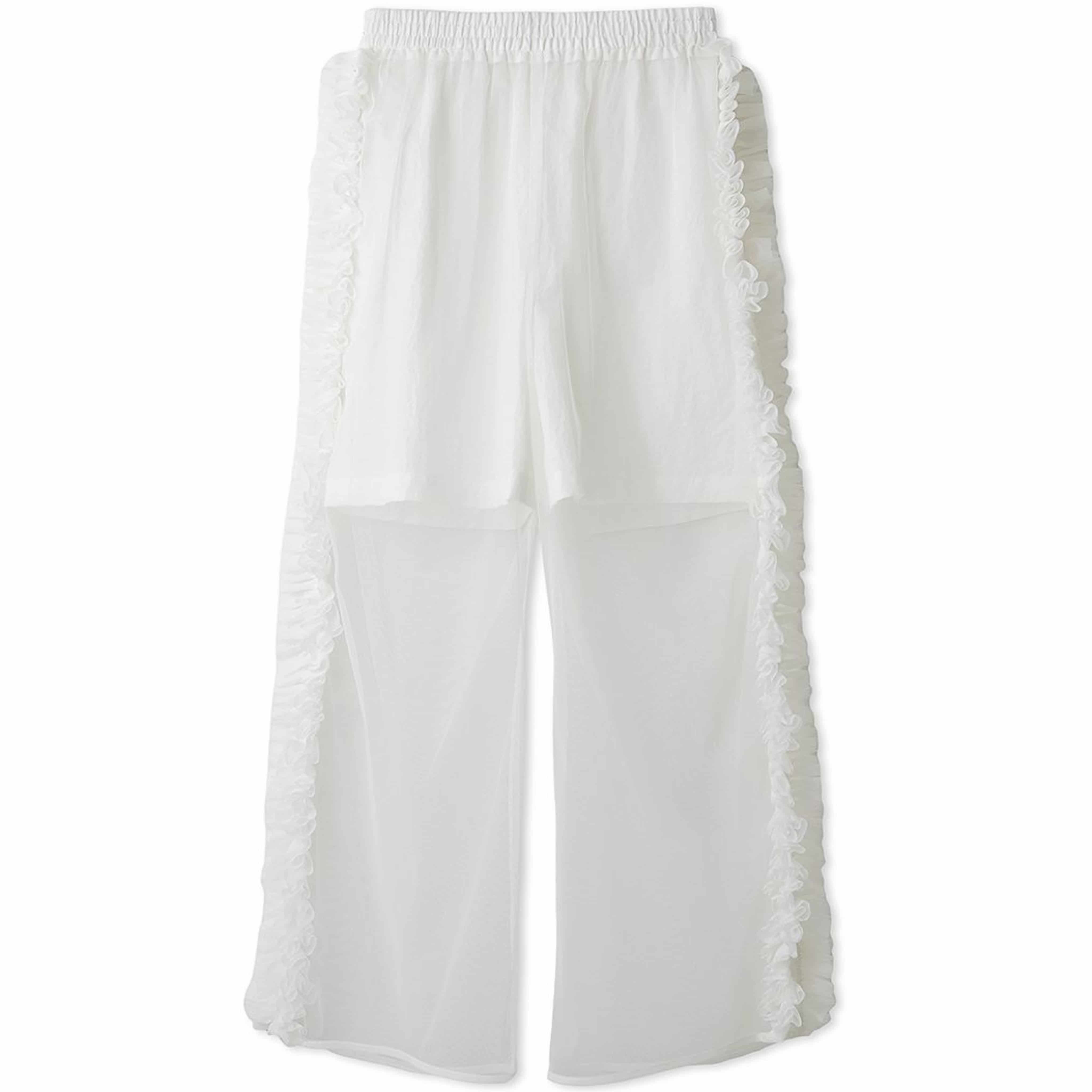 チュールフリルレイヤードパンツ WHT F