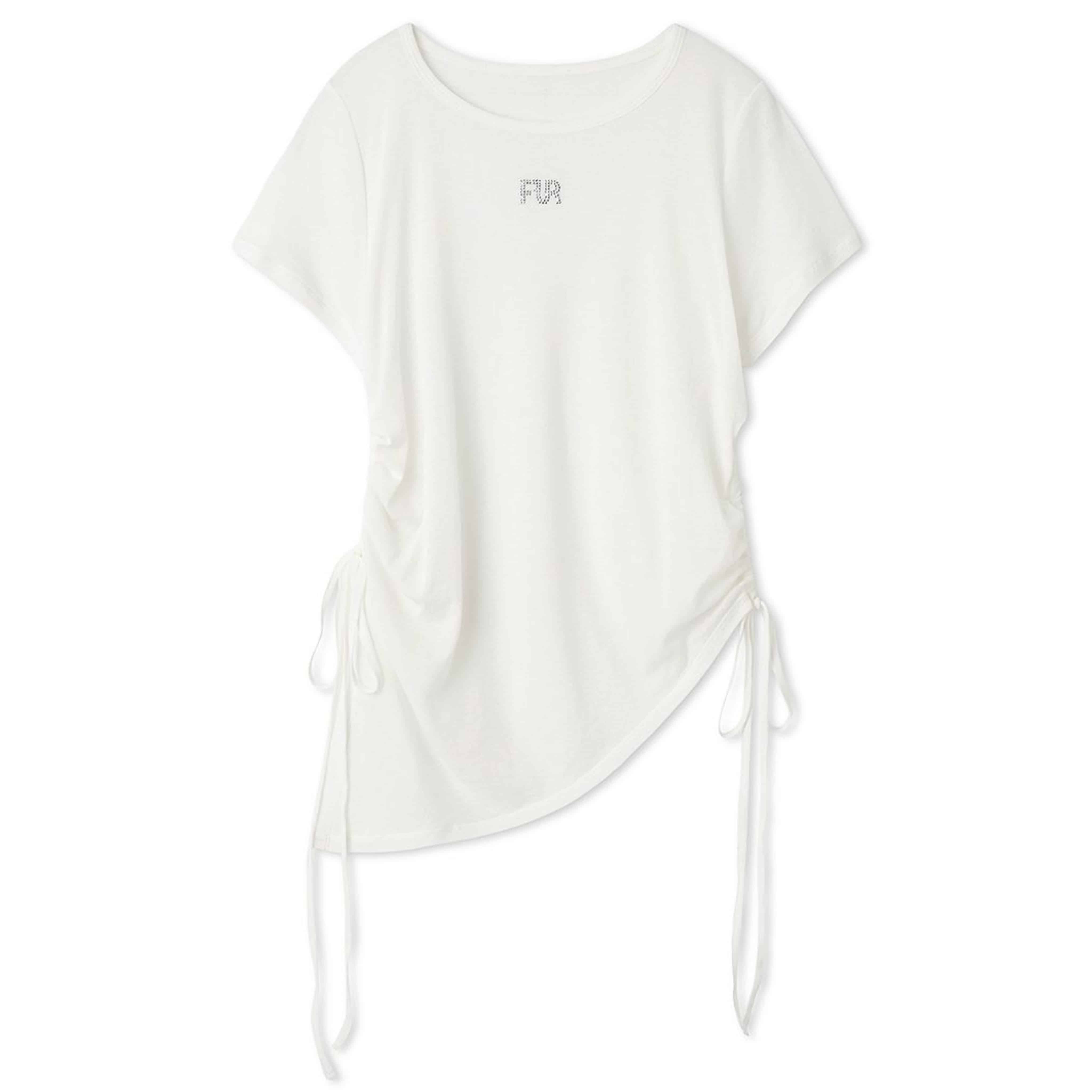 クリスタルロゴアシンメトリーTシャツ OWHT F