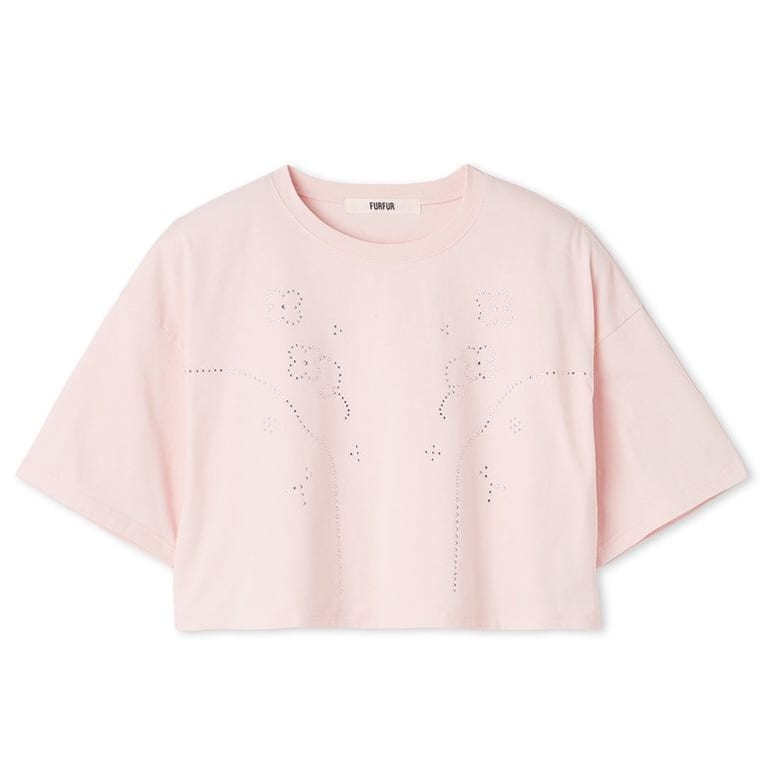 ビジューデザインTシャツ PNK F
