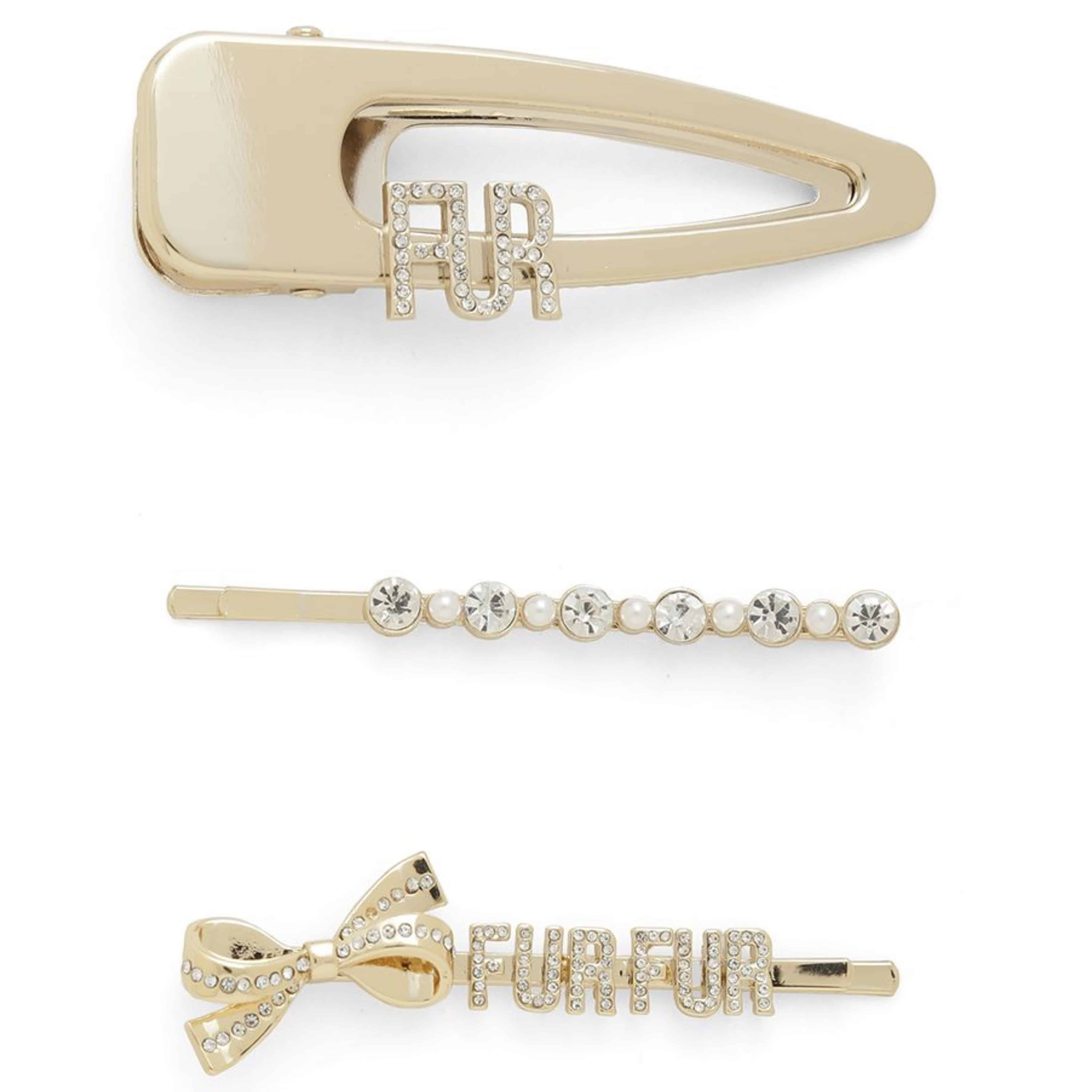 リボンロゴヘアピンセット GLD F