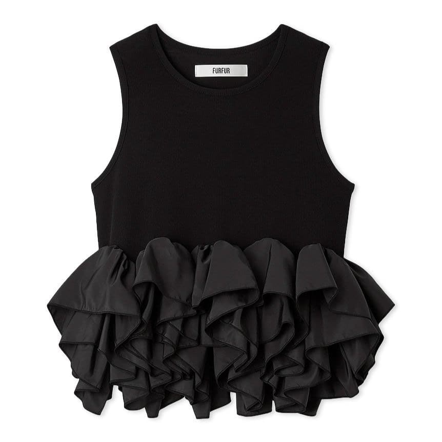 ペプラムカットトップス BLK F