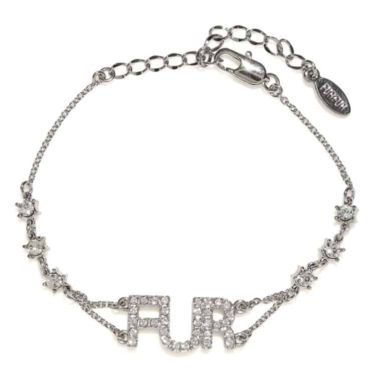 ロゴビジューブレスレット SLV F