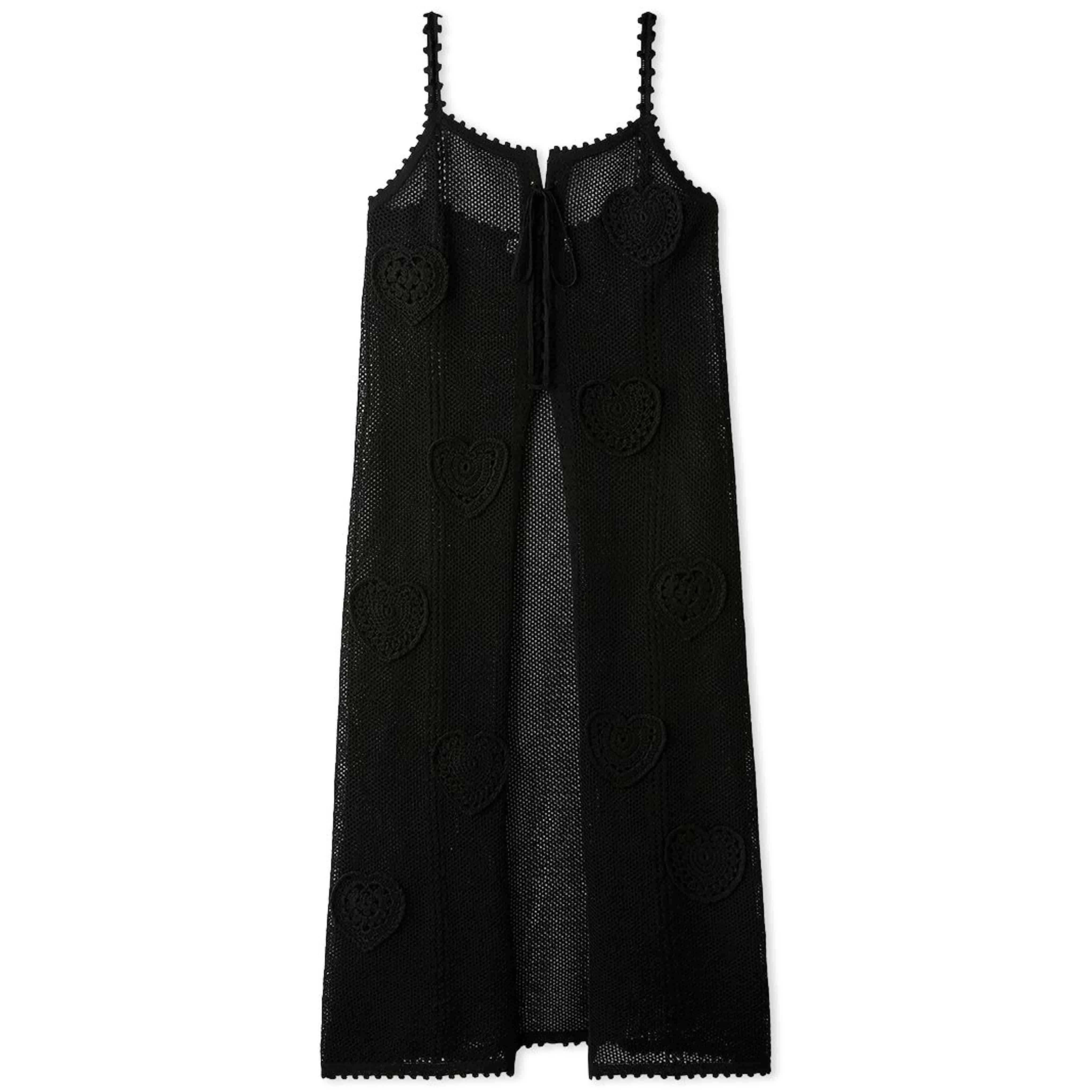 ハートクロシェキャミワンピース BLK F