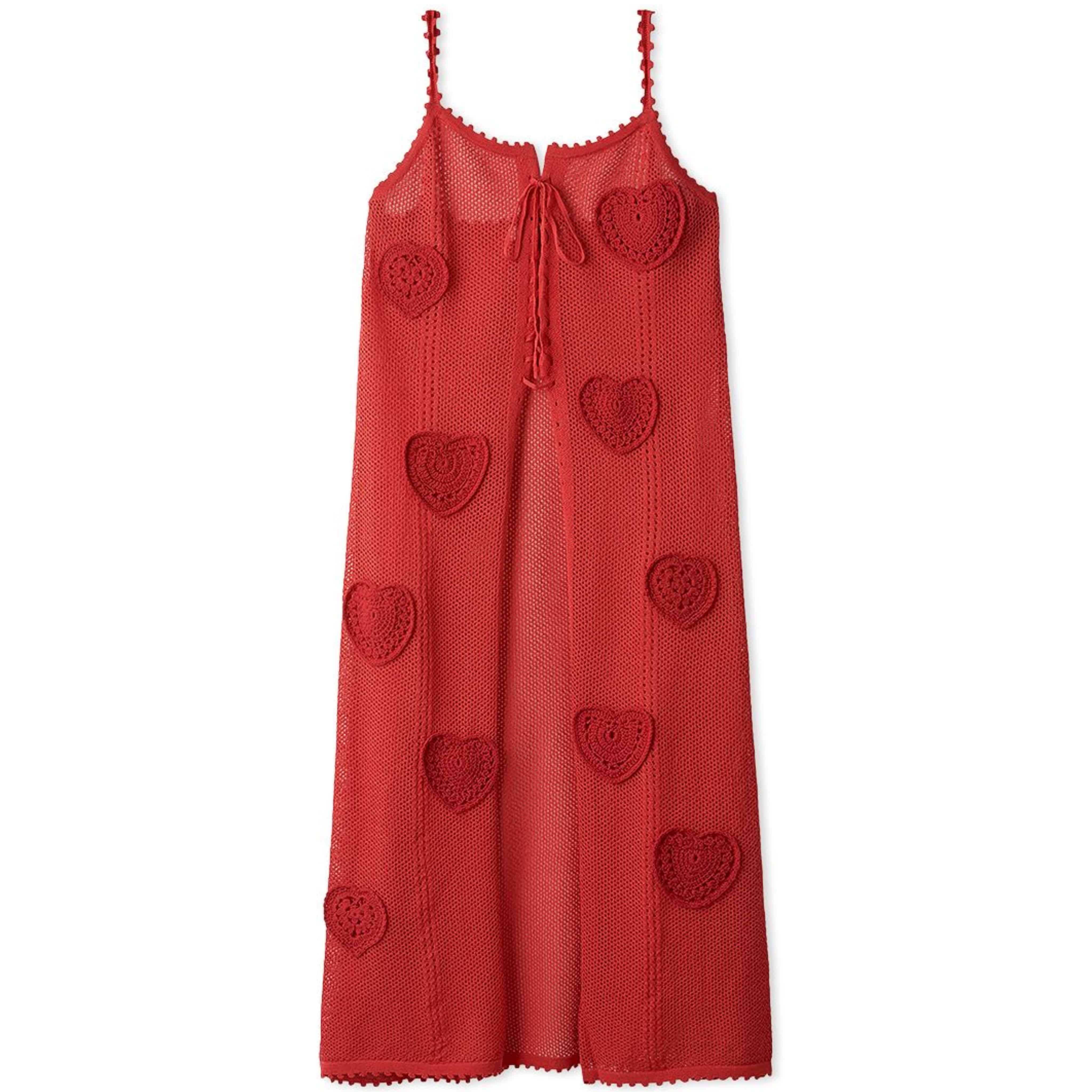 ハートクロシェキャミワンピース RED F
