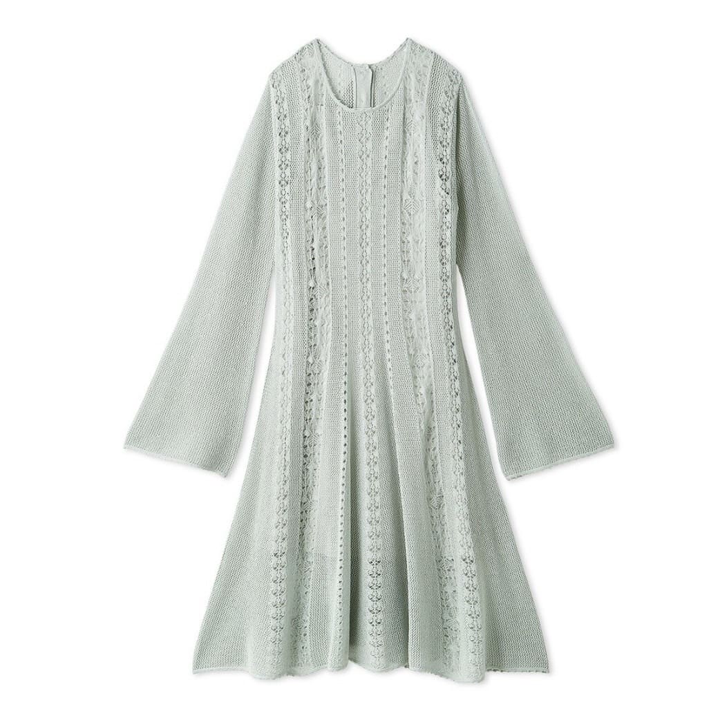 透かし編みニットワンピース MNT F